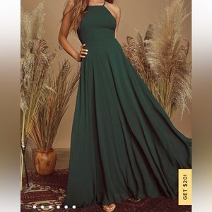 LuLu’s green maxi dress size medium